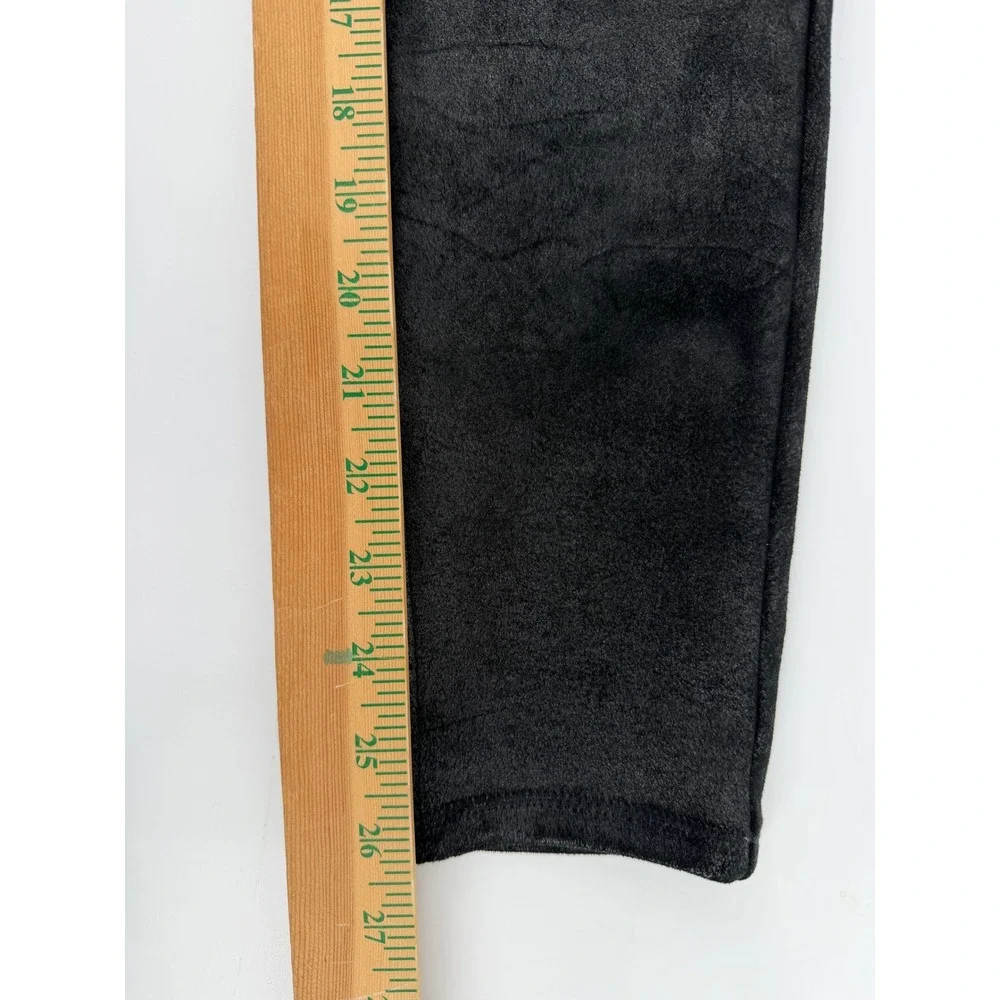 Free People Black Vegan Suede Moto Leggings High Rise Crackle‎ Finish Size 4